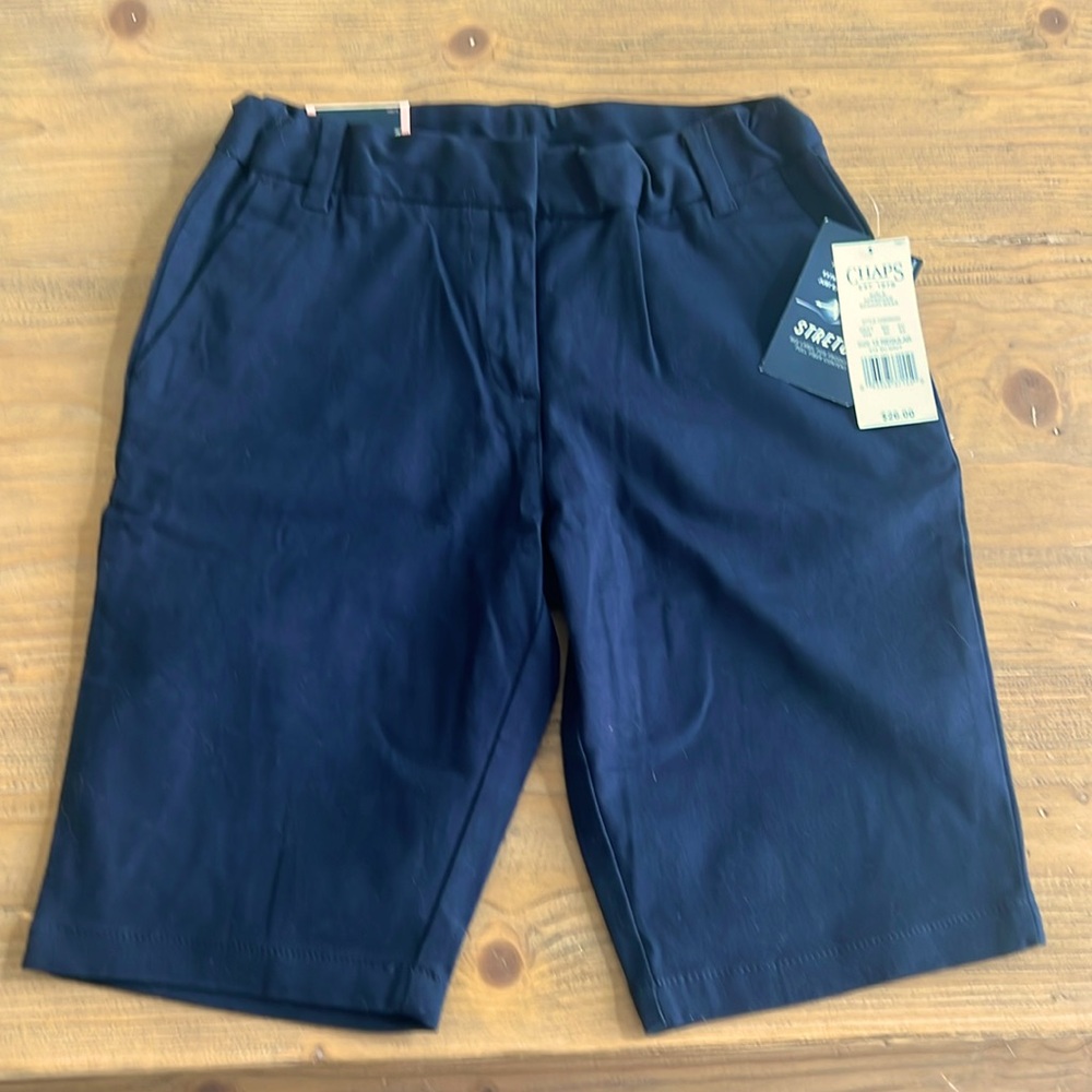 Chaps Girls Navy school uniform shorts size 12